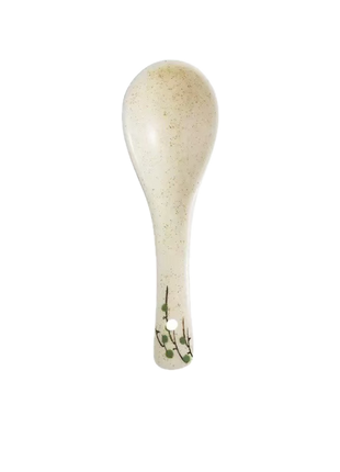 Lingura Ceramica Model Ramuri Verzi, 13.5 cm