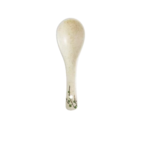 Lingura Ceramica Model Ramuri Verzi, 13.5 cm