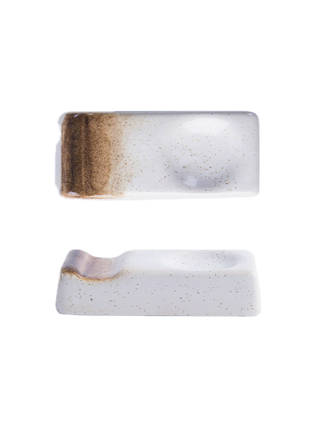 Suport Betisoare, Alb cu detalii Maro