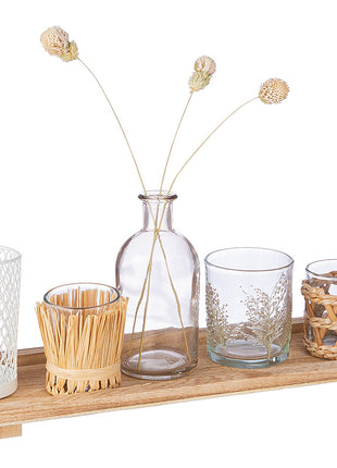 Ansamblu Decorativ Nature cu Suporturi pentru Lumanari si Vaza