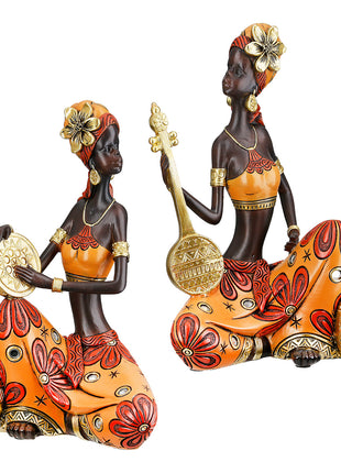 Set Figurine Decorative Femeie African Beat, Rasina Sintetica