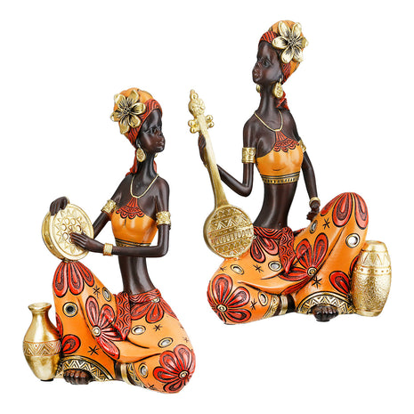 Set Figurine Decorative Femeie African Beat, Rasina Sintetica