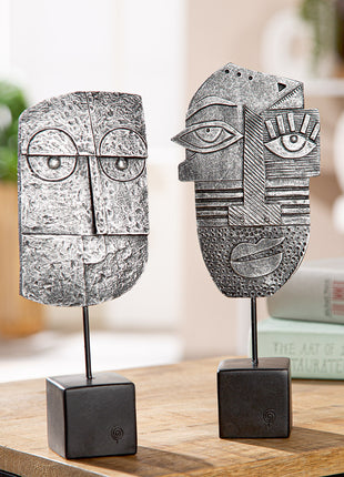 Set Figurine Decorative Motiv Chip, Rasina Sintetica, Argintiu