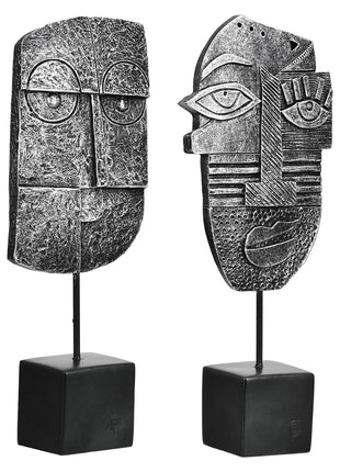 Set Figurine Decorative Motiv Chip, Rasina Sintetica, Argintiu