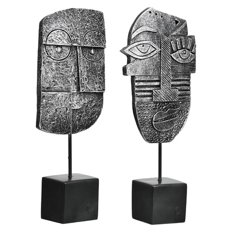 Set Figurine Decorative Motiv Chip, Rasina Sintetica, Argintiu