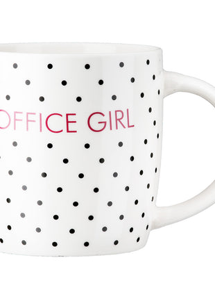 Cana Office Girl din Portelan, Alba, 380 ml