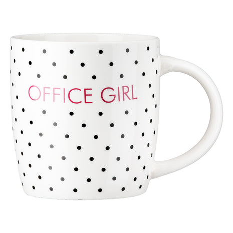 Cana Office Girl din Portelan, Alba, 380 ml