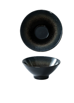 Bol Ceramic Japonez, Negru Cupru, 330 ml