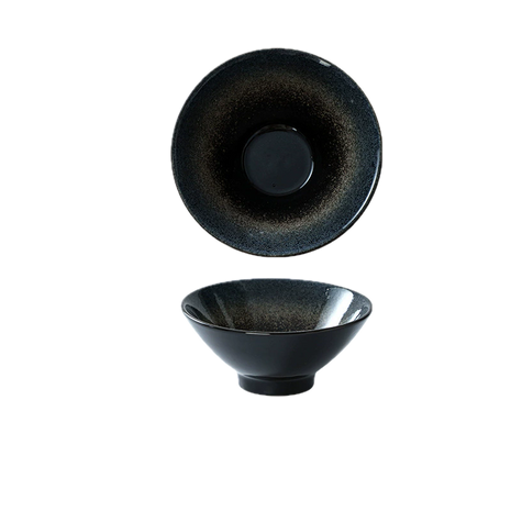 Bol Ceramic Japonez, Negru Cupru, 330 ml