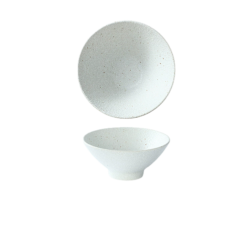 Bol Ceramic Japonez, Alb Texturat, 330 ml