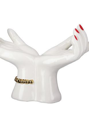 Decoratiune Hands, Ceramica, Alb