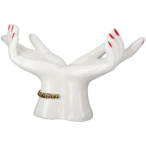 Decoratiune Hands, Ceramica, Alb