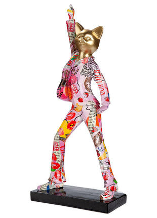 Figurina Decorativa Pisica OOH LALA, Rasina Sintetica, Multicolor