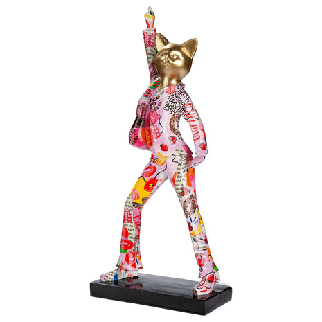 Figurina Decorativa Pisica OOH LALA, Rasina Sintetica, Multicolor
