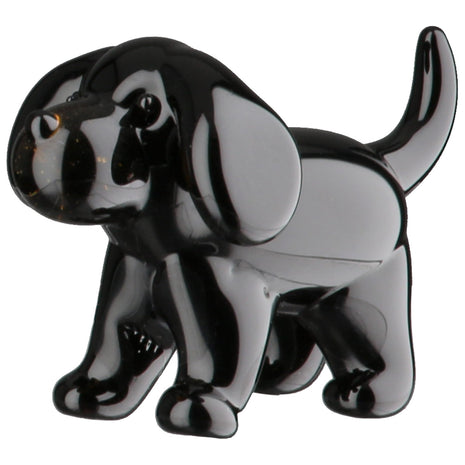 Figurina Decorativa Mica Catel, Sticla, Negru