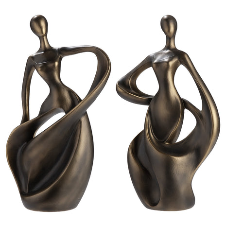 Set 2 Figurine Decorative Dancing Queen, Rasina Sintetica, Auriu