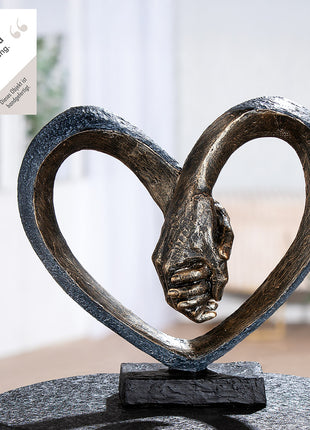 Sculptura Decorativa Hand in Hand, Rasina Sintetica, Bronz