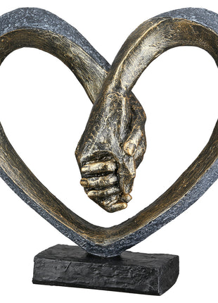 Sculptura Decorativa Hand in Hand, Rasina Sintetica, Bronz