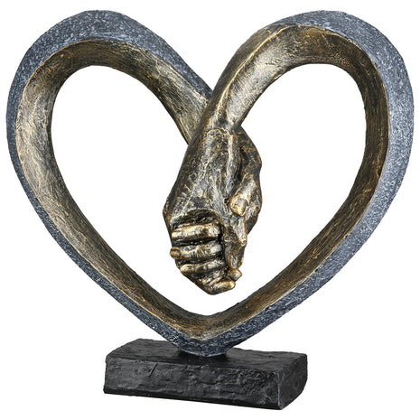 Sculptura Decorativa Hand in Hand, Rasina Sintetica, Bronz