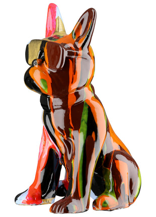 Figurina Decorativa Bulldog, Rasina Sintetica, Multicolor