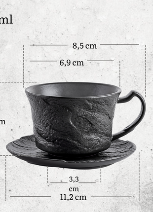 Set 2 Cesti Cafea cu Farfurioara din Portelan Fin, 75 ml