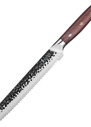 Cutit pentru Paine 21 cm din Otel Damasc cu Maner din Nuc