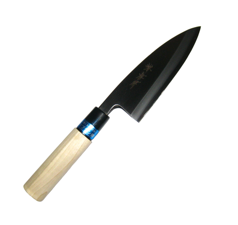Cutit Japonez Sakai Takayuki Aji Kiri, 12cm, Otel Carbon, Maner din Lemn, 12cm