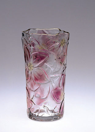 Vaza Florala cu Relief Roz, 23.5 cm