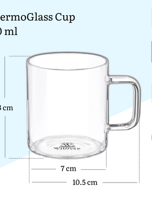 Set 6 Cani din Sticla Borosilicata Termorezistenta, 250 ml