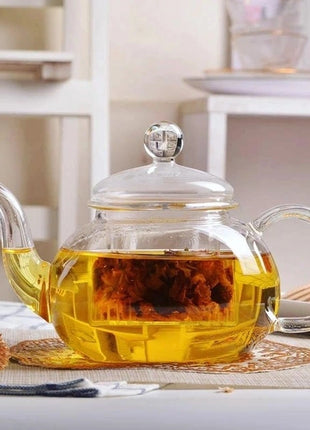 Ceainic din Sticla Borosilicata Termorezistenta cu Filtru din Sticla