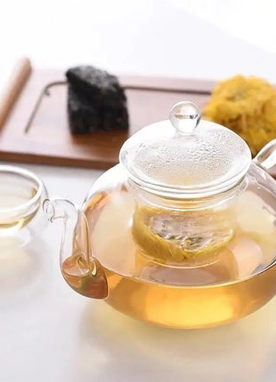 Ceainic din Sticla Borosilicata Termorezistenta cu Filtru din Sticla
