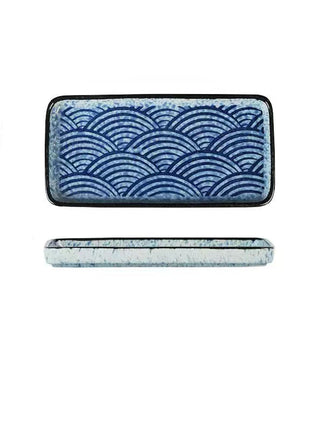 Platou Rectangular Model Valuri Seigaiha, 19 cm