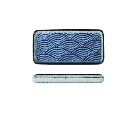 Platou Rectangular Model Valuri Seigaiha, 19 cm