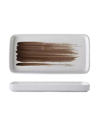 Platou Rectangular Brush Alb, 19 cm