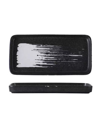 Platou Rectangular Brush Negru, 19 cm