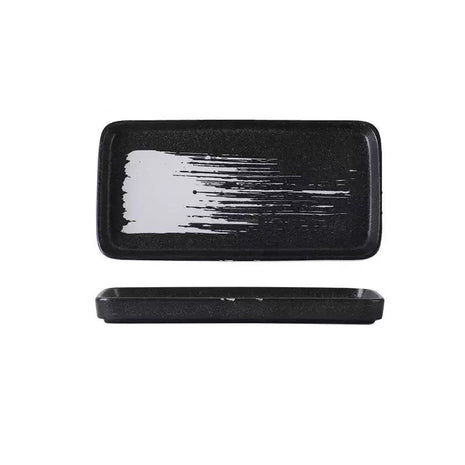 Platou Rectangular Brush Negru, 19 cm