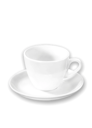 Set 6 Cesti Cafea cu Farfurioara din Portelan Fin, 75 ml