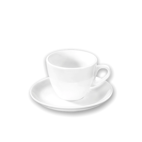 Set 6 Cesti Cafea cu Farfurioara din Portelan Fin, 75 ml