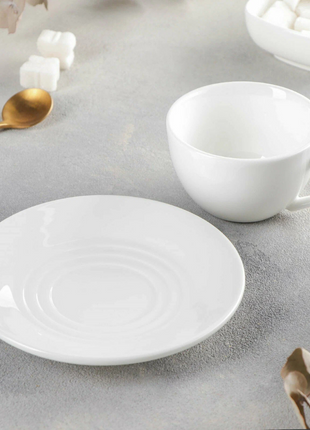 Set 6 Cesti de Cafea cu Farfurioara din Portelan, 80 ml