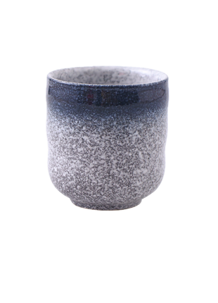 Cana Ceramica Japoneza, Alb cu Albastru Degrade, 350 ml