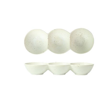 Platou Japonez Compartimentat, Alb Mat, 27cm