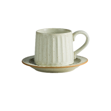 Set Ceasca Cafea cu Farfurioara si Lingurita, Alb Susan, 320ml