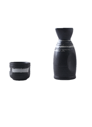 Set Sake Ceramic, Contrast Alb Negru