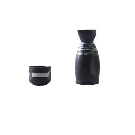 Set Sake Ceramic, Contrast Alb Negru