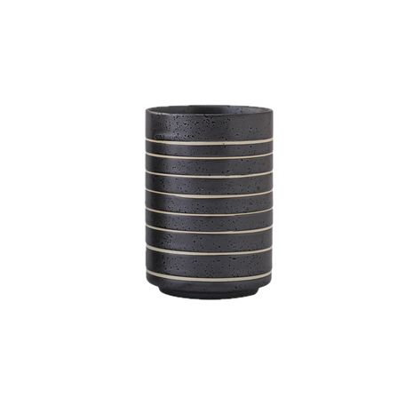 Cana Ceramica Japoneza, Neagra cu dungi albe, 300ml