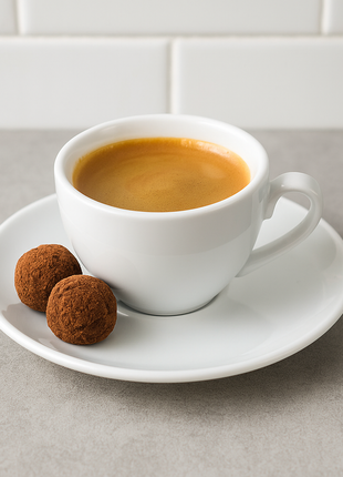 Set 6 Cesti de Cafea cu Farfurioara din Portelan, 80 ml