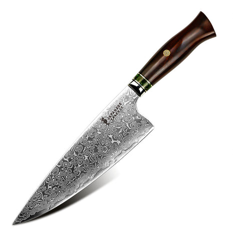 Cutit de Bucatar 21.3 cm din Otel Damasc VG10 cu Maner din Lemn de Santal
