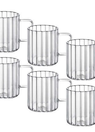 Set 6 Cani din Sticla Termorezistenta, 400 ml