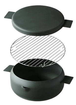 Oala Japoneza Compacta pentru Prajit cu Capac si Grilaj, 18 cm