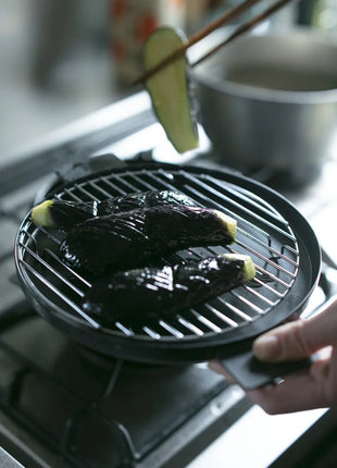 Oala Japoneza Compacta pentru Prajit cu Capac si Grilaj, 18 cm